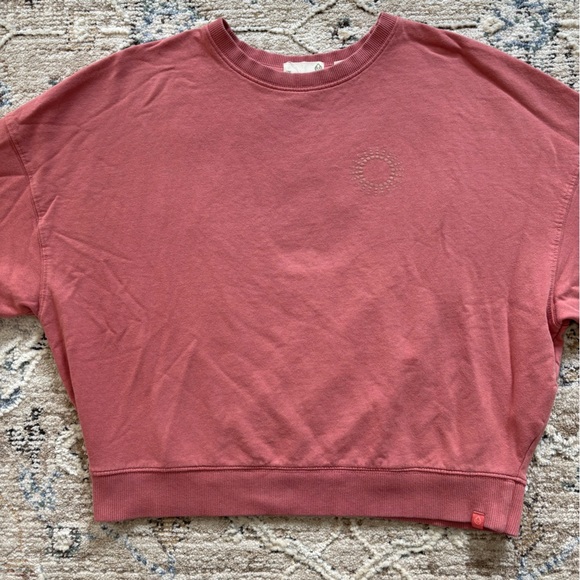 Tasc Sweatshirt Womens Sm Red Pullover Organic Cotton Stretch Crew Neck Casual - Picture 2 of 8